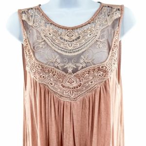 Altar'd State Floral Mesh Tunic Tank Top